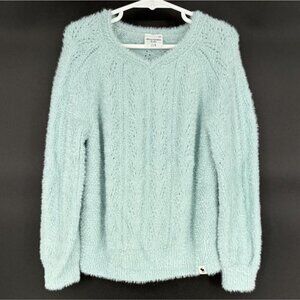 Abercrombie Kids Girl's Fuzzy Knit Sweater Size 7/8 Mint Green School Holiday